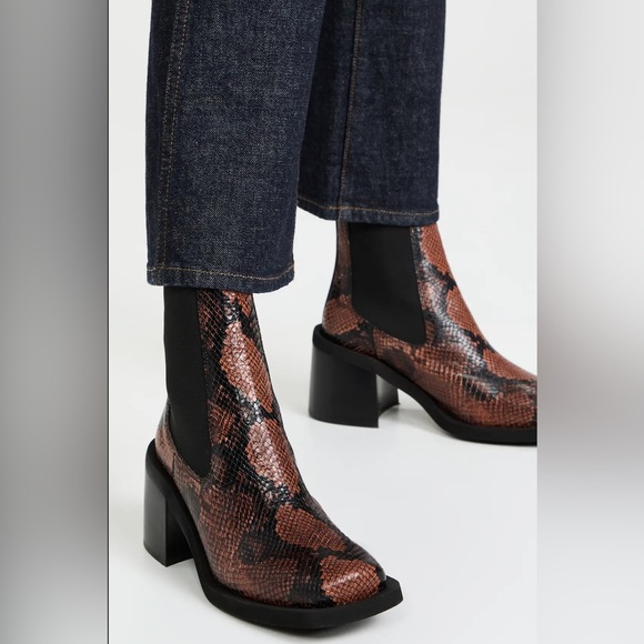 GANNI Snake Embossed Boots - Picture 2 of 6